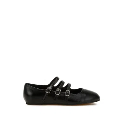 Rag & Co Women's Black Macarina Triple Strap Mary Jane Sandals