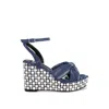 Rag & Co Moondot Wedge Sandal In Blue