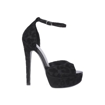 Rag & Co Women's Brigitte Leopard Print Peep Toe Stiletto Sandal In Black By  In Multi