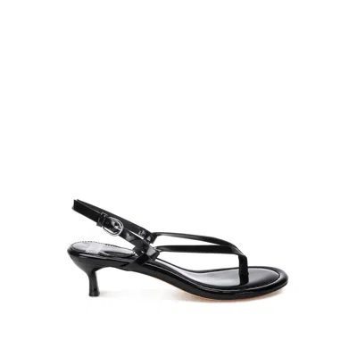 Rag & Co Women's Brisbou Thong Strap Heels In Black Patent By