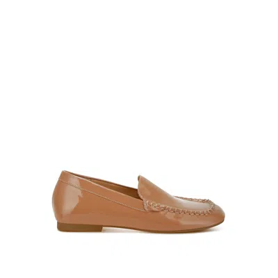 Rag & Co Women's Brown Dama  Patent Pleather Loafers In Beige