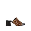 Rag & Co Women's Brown Edama Leopard Print Studded Slip Ons In Leopard In Brown