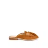 Rag & Co Women's Brown Edmanda Tassle Detail Leather Mules In Light Tan In Brown
