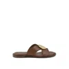Rag & Co Eudora Embellished Tan Slip-ons Sandal In Brown