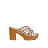 Rag & Co Finley Raffia High Block Heel Clogs In Tan In Brown