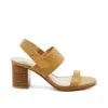 Rag & Co Women's Brown Gertude Slingback Block Heel Leather Sandal In Tan In Brown