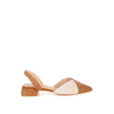 Rag & Co Women's Brown Kinjay Pointy Toe Slingback Sandals In Tan By  In Multi