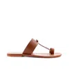 Rag & Co Women's Brown Leona Tan Thong Flat Sandal In Brown