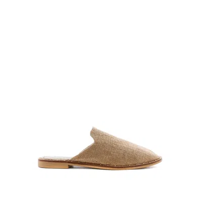 Rag & Co Women's Brown Lia Handcrafted Canvas Mules In Camel By