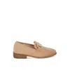 Rag & Co Women's Brown Maestro Diamante Embellished Horsebit Loafers In Beige In Brown
