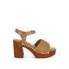 Rag & Co Women's Brown Mazaro Raffia Chunky Sandals In Natural In Brown