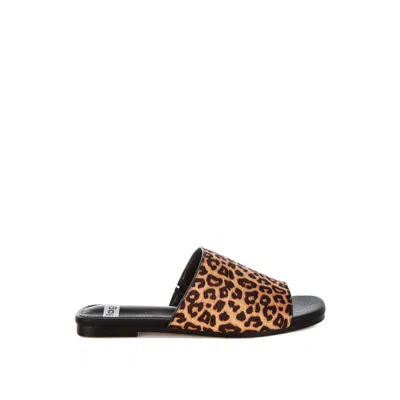 Rag & Co Women's Brown Panthera Leopard Print Slider Flats In Leopard By