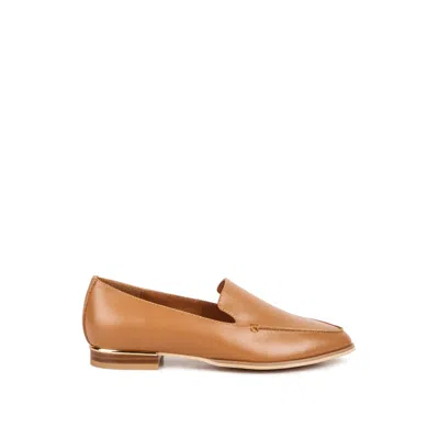 Rag & Co Women's Brown Richelli Metallic Sling Detail Loafers In Tan By