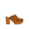 Rag & Co Riley Suede Platform Clogs In Tan In Brown