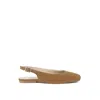 Rag & Co Women's Brown Sozani Genuine Suede Leather Slingback Flats In Tan In Brown
