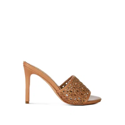 Rag & Co Tease Woven Raffia Sandal In Mocca
