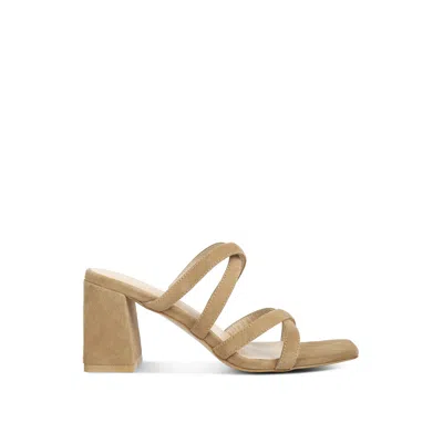 Rag & Co Valentina Strappy Casual Block Heel Sandals In Tan