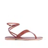 Rag & Co Women's Brown Wrap-up Tie Around Tan Flat Sandals In Brown
