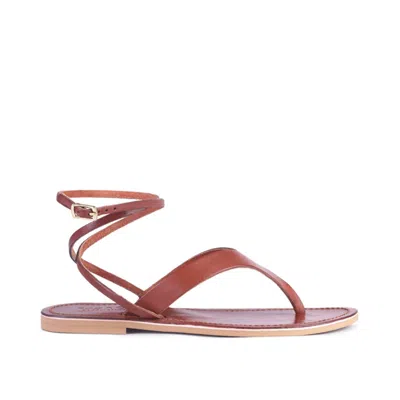 Rag & Co Women's Brown Wrap-up Tie Around Tan Flat Sandals