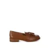 Rag & Co Women's Brown Yelena Real Leather Tassel Loafers In Tan In Brown