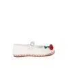 Rag & Co Women's Brunch Date Cherry Accent Mary Jane Flats In White In White
