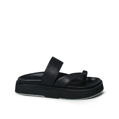 Rag & Co Women's Bullock Slip-on Leather Sandal In Black
