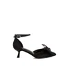 Rag & Co Women's Cadell Bow Detail Satin Sandals In Black In Black