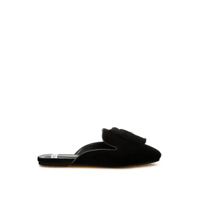 Rag & Co Women's Cardinal Tassel Detail Velvet Mules In Black