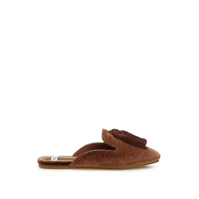 Rag & Co Women's Cardinal Tassel Detail Velvet Mules In Brown