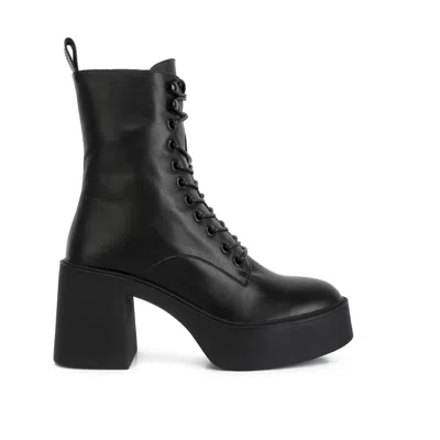 RAG & CO WOMEN'S CARMAC HIGH ANKLE PLATFORM BOOTS IN BLACK