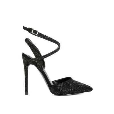 Rag & Co Charmer Rhinestone Embellished Stiletto Sandals In Black