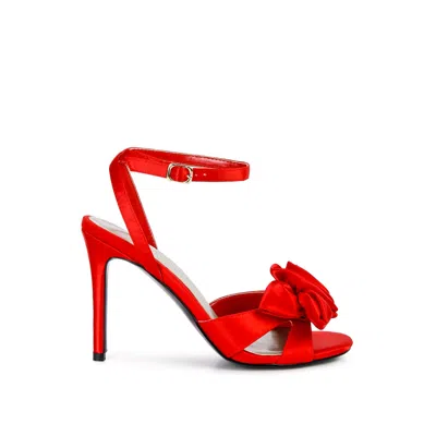 Rag & Co Chaumet Red Rose Bow Embellished Sandals