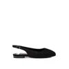 Rag & Co Women's Cheeni Satin Square Toe Flat Slingbacks In Black