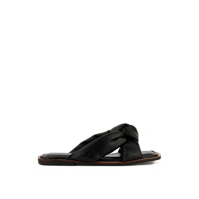 Rag & Co Chubs Black Puffy Strap Sliders Flat