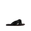 Rag & Co Chubs Black Puffy Strap Sliders Flat In Black