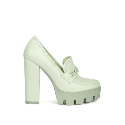 Rag & Co Women's Corinne Green Chain Embellished Chunky Loafers
