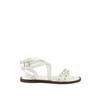 Rag & Co Women's Corriane Studs Embellishment Off White Strappy Sandals In White