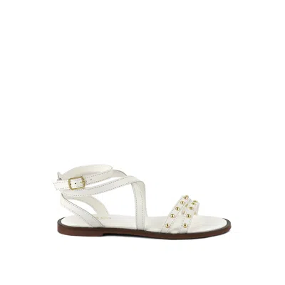 Rag & Co Women's Corriane Studs Embellishment Off White Strappy Sandals