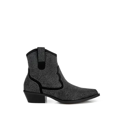 Rag & Co Women's Costello Rhinestones Embellished Cowboy Boots In Black