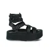 Rag & Co Women's Cruz Gladiator Platform Leather Sandal In Black In Black