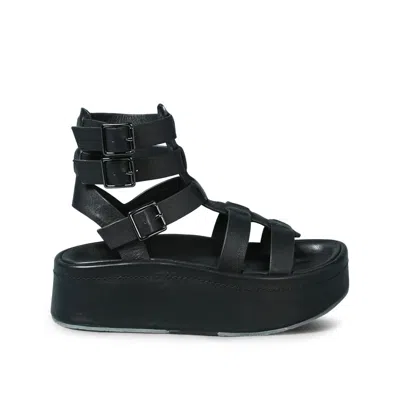 Rag & Co Women's Cruz Gladiator Platform Leather Sandal In Black