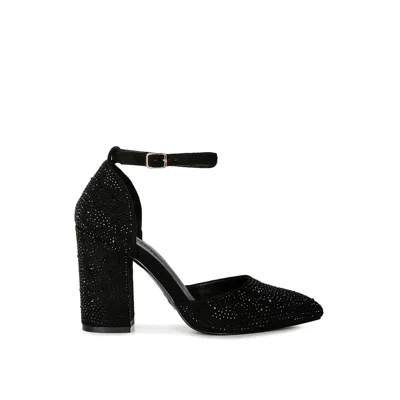 Rag & Co Women's Culver Rhinestone Embellished Block Heel Sandals In Black