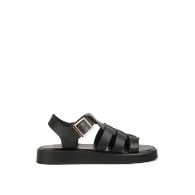 Rag & Co Women's Dacosta Genuine Leather Gladiator Flatform Sandals In Black By