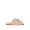 Rag & Co Women's Daisy Doe Raffia Square Toe Flats Dusty Pink In Pink