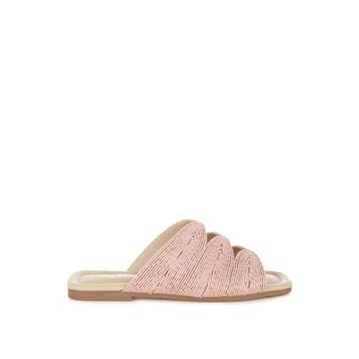 Rag & Co Women's Daisy Doe Raffia Square Toe Flats Dusty Pink