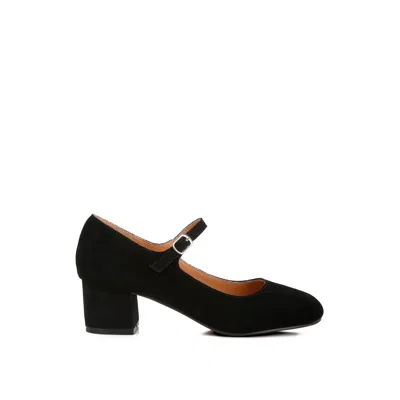 Rag & Co Women's Dallin Suede Block Heel Mary Janes In Black