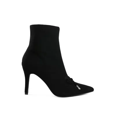 Rag & Co Women's Dapers Bow Detail Ankle Boots In Black By