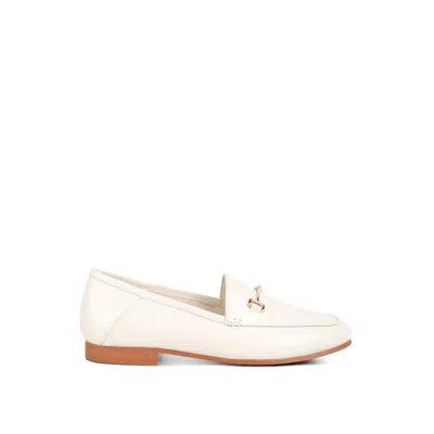 Rag & Co Dareth Horsebit Flat Heel Loafers In Off White