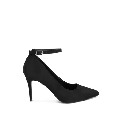 Rag & Co Women's Dittany Ankle Strap Stiletto Heel Pumps In Black Suede By