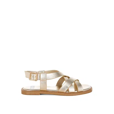 Rag & Co Women's Doata Metallic Genuine Leather Buckled Flats In Gold By